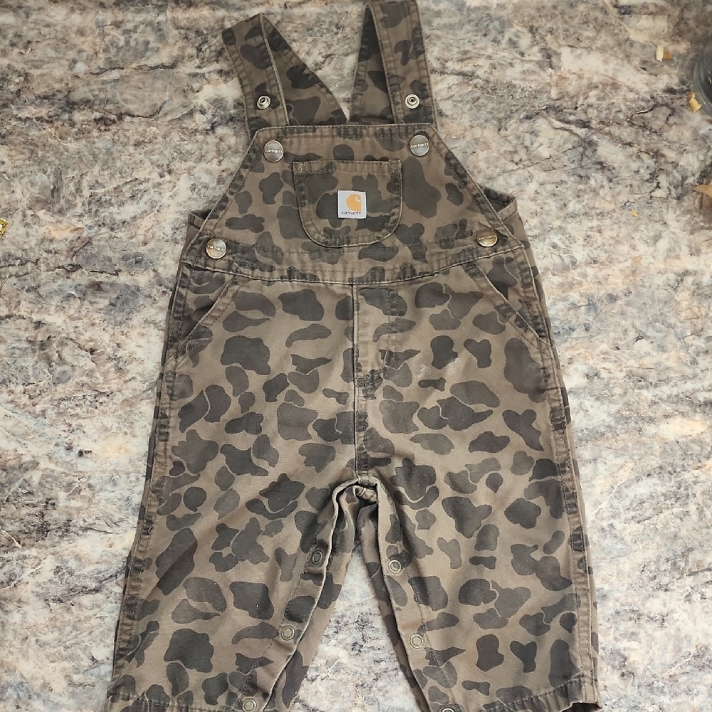 Carhartt Kids Camo Overalls And Long Sleeve Onesie